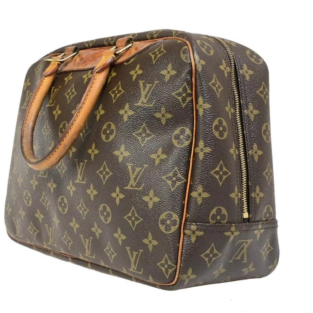 LOUIS VUITTON LV Logo Deauville Hand Bag Monogram Leather Brown - Picture 4 of 16